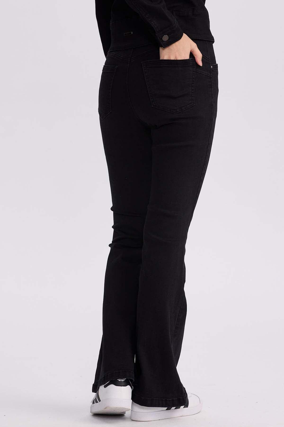 Jeans Mujer Flare Linea Negro-2