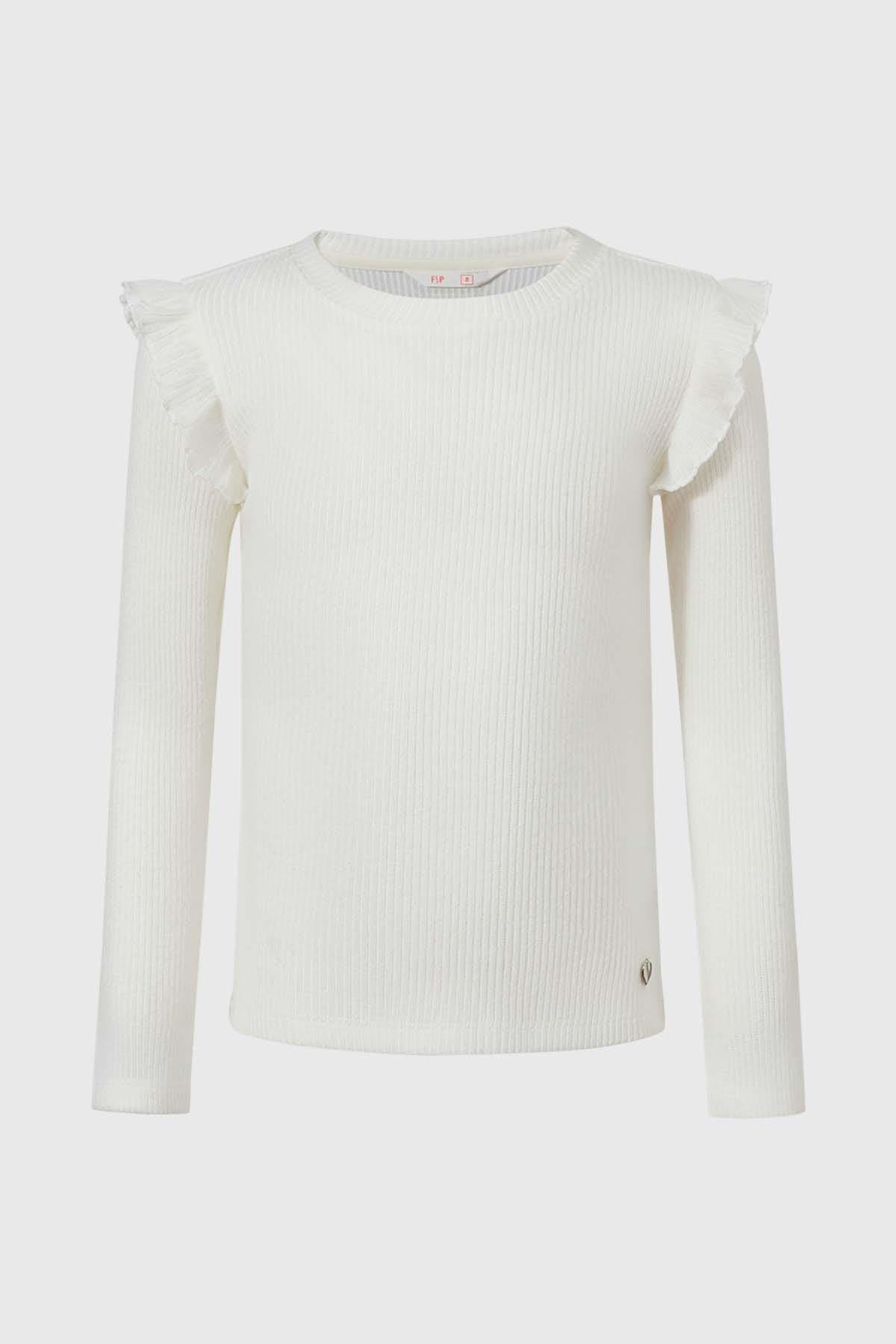 Polera Niña Con Vuelos Crudo-0
