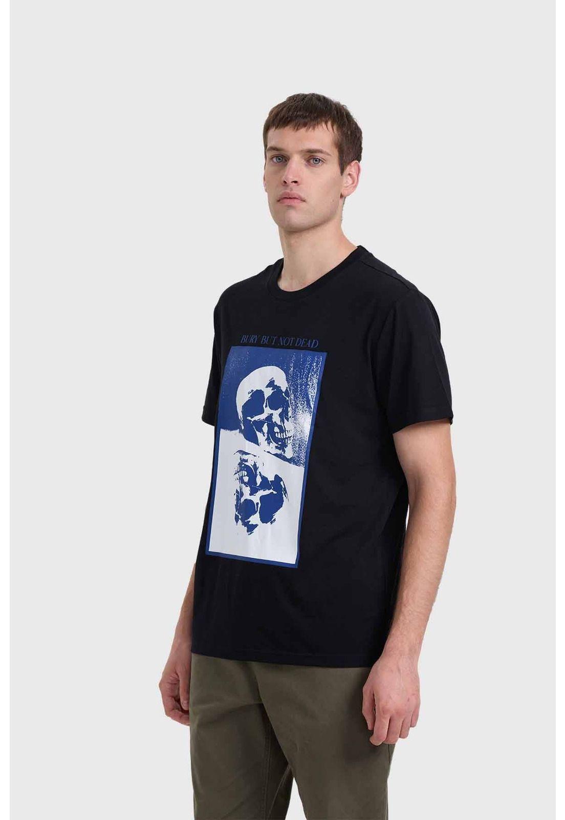 Polera Hombre Skull Print Negro-1
