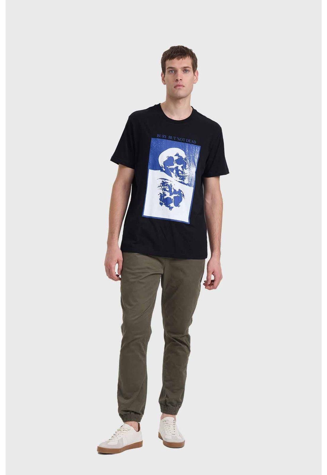 Polera Hombre Skull Print Negro-3