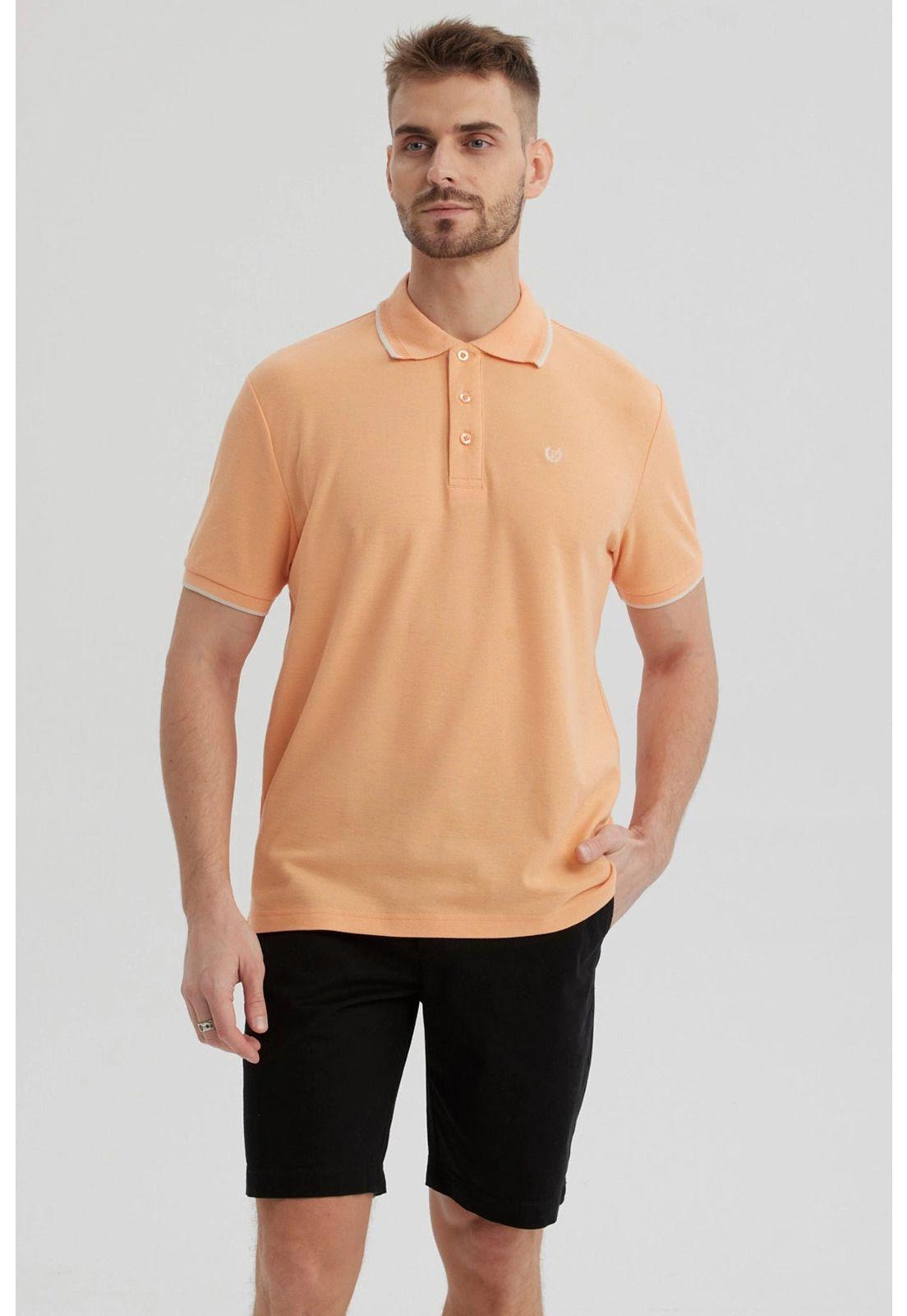 Polera Hombre Piqué Básica Lisa Damasco-0