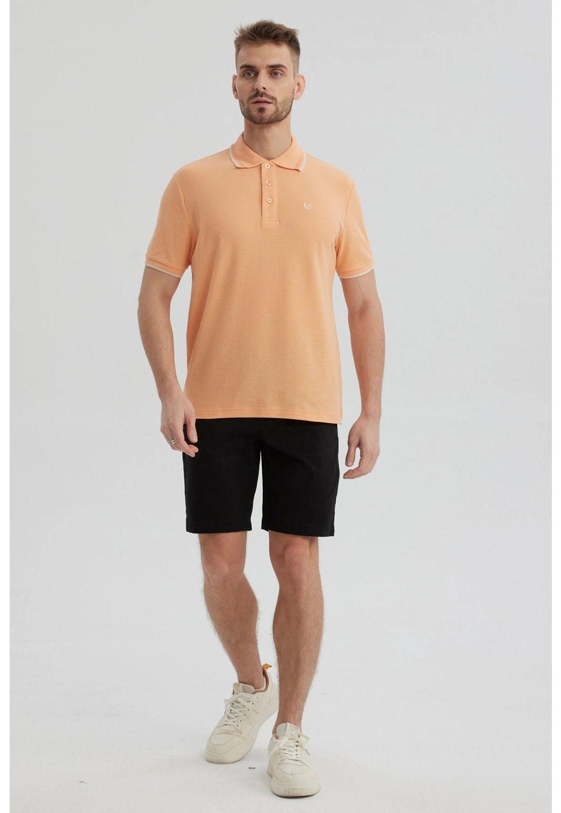 Polera Hombre Piqué Básica Lisa Damasco-3