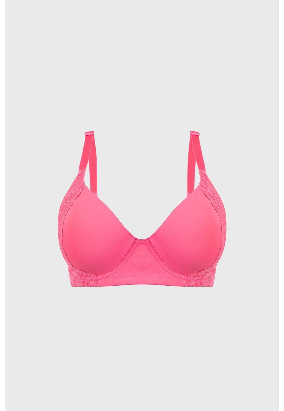 Sostén Mujer Support Detalle Encaje Fucsia-0