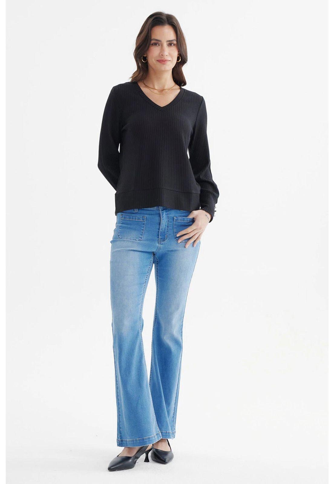 Sweater Mujer Ajustado Negro - ll-3