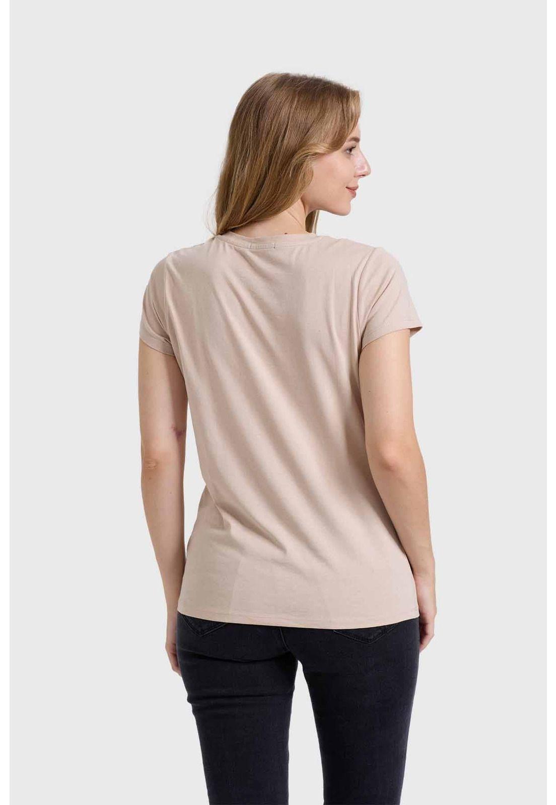 Polera Mujer Básica Print Beige - lll-2