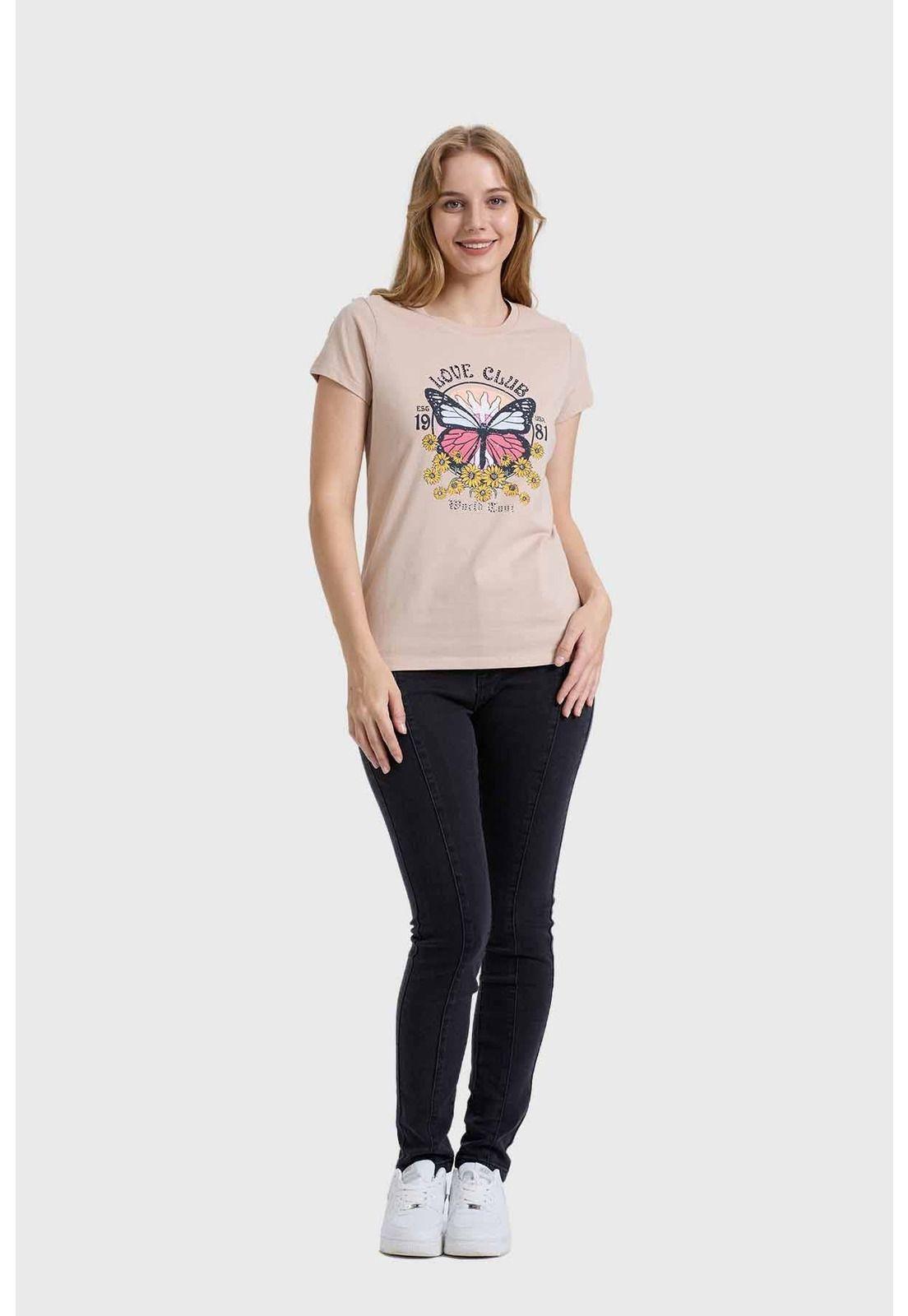 Polera Mujer Básica Print Beige - lll-3