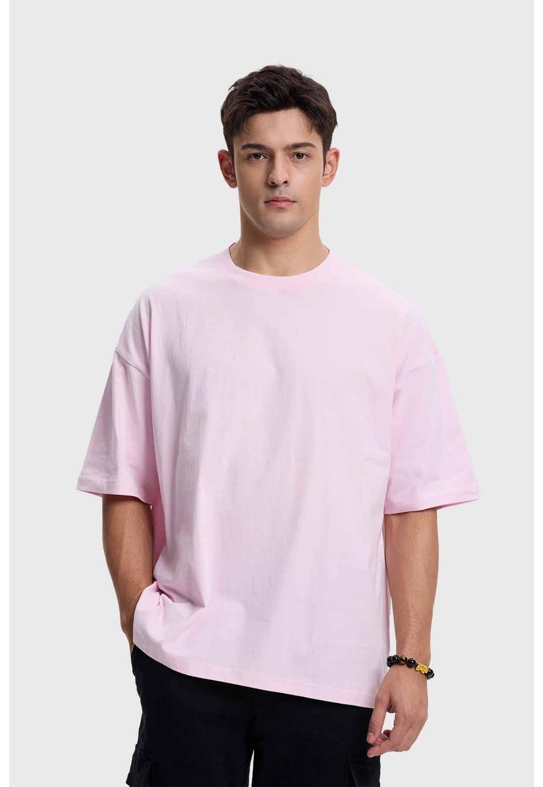 Polera Hombre Oversize Rosado-0