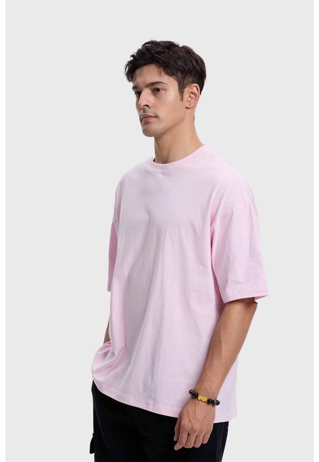 Polera Hombre Oversize Rosado-1