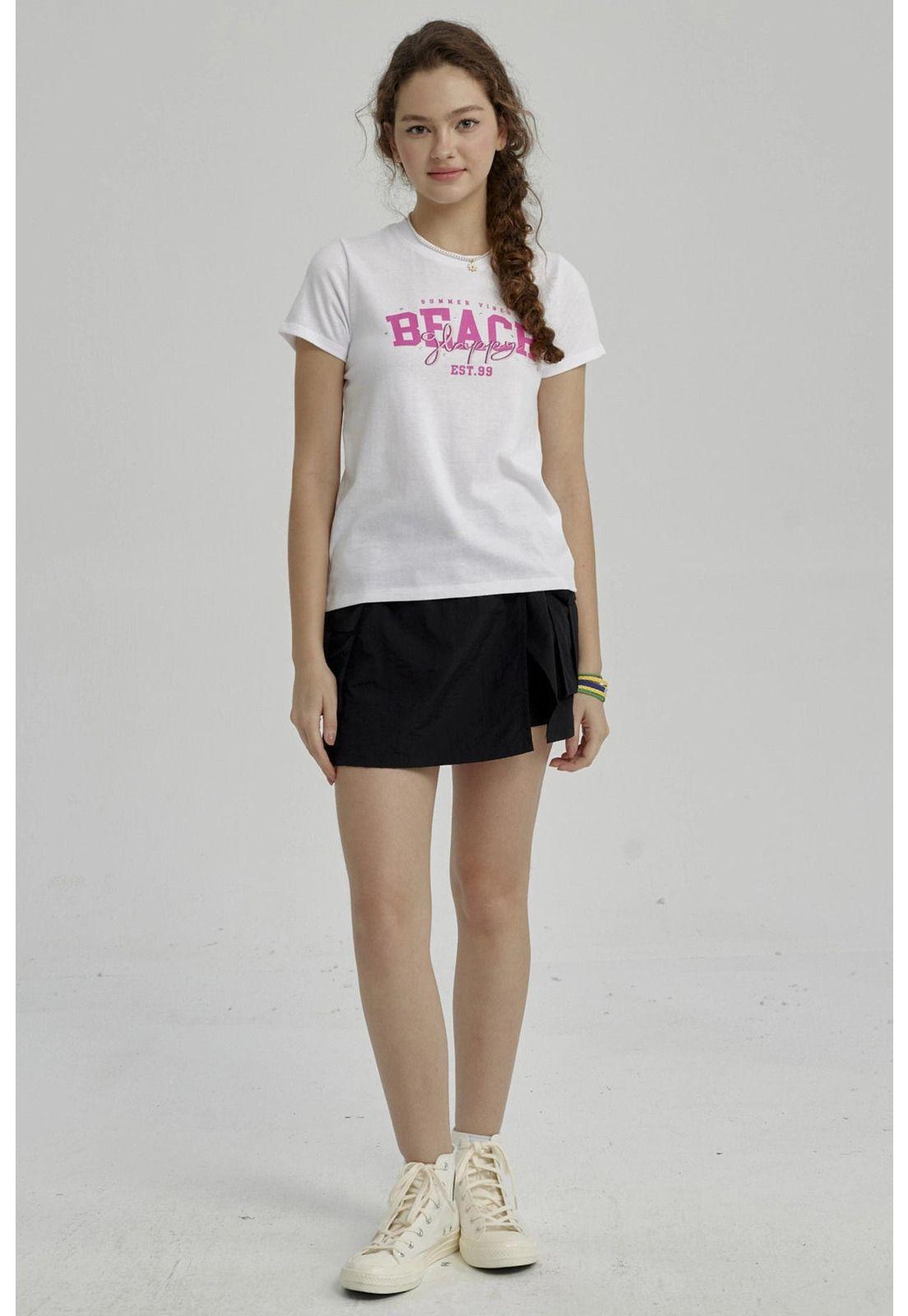 Polera Niña Básica Estampada Blanco - V-3