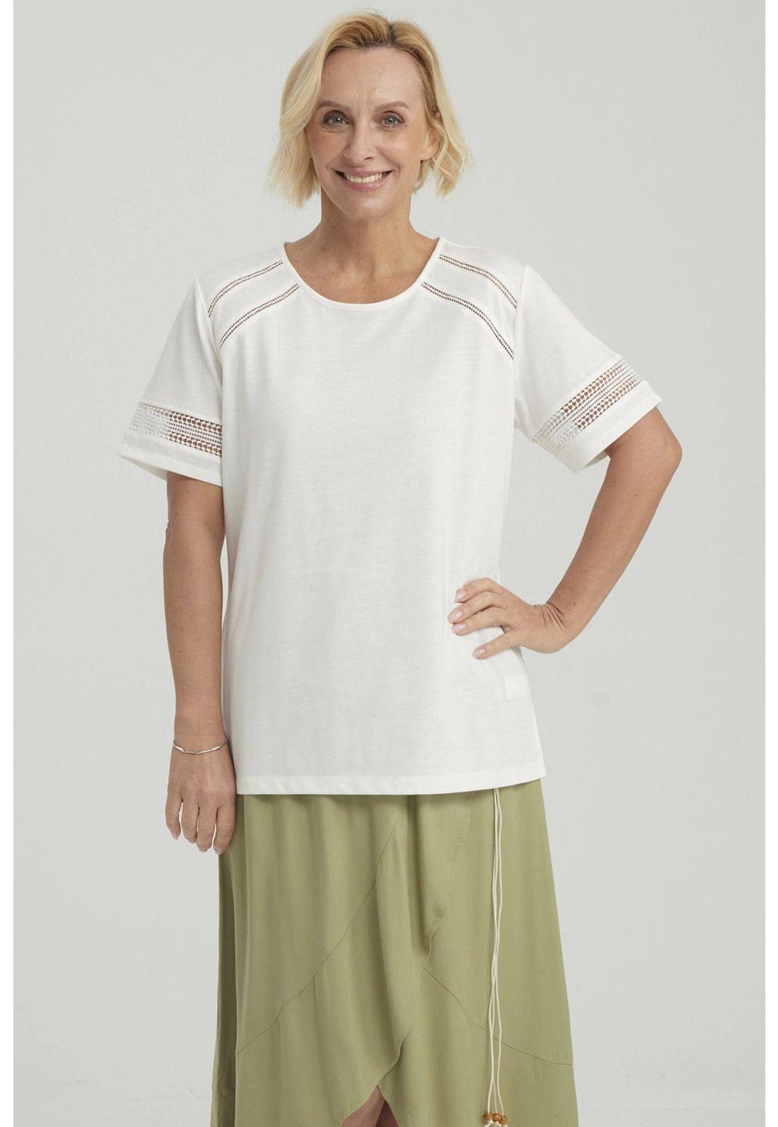 Polera Mujer Detalle Macramé Crudo - ll-0