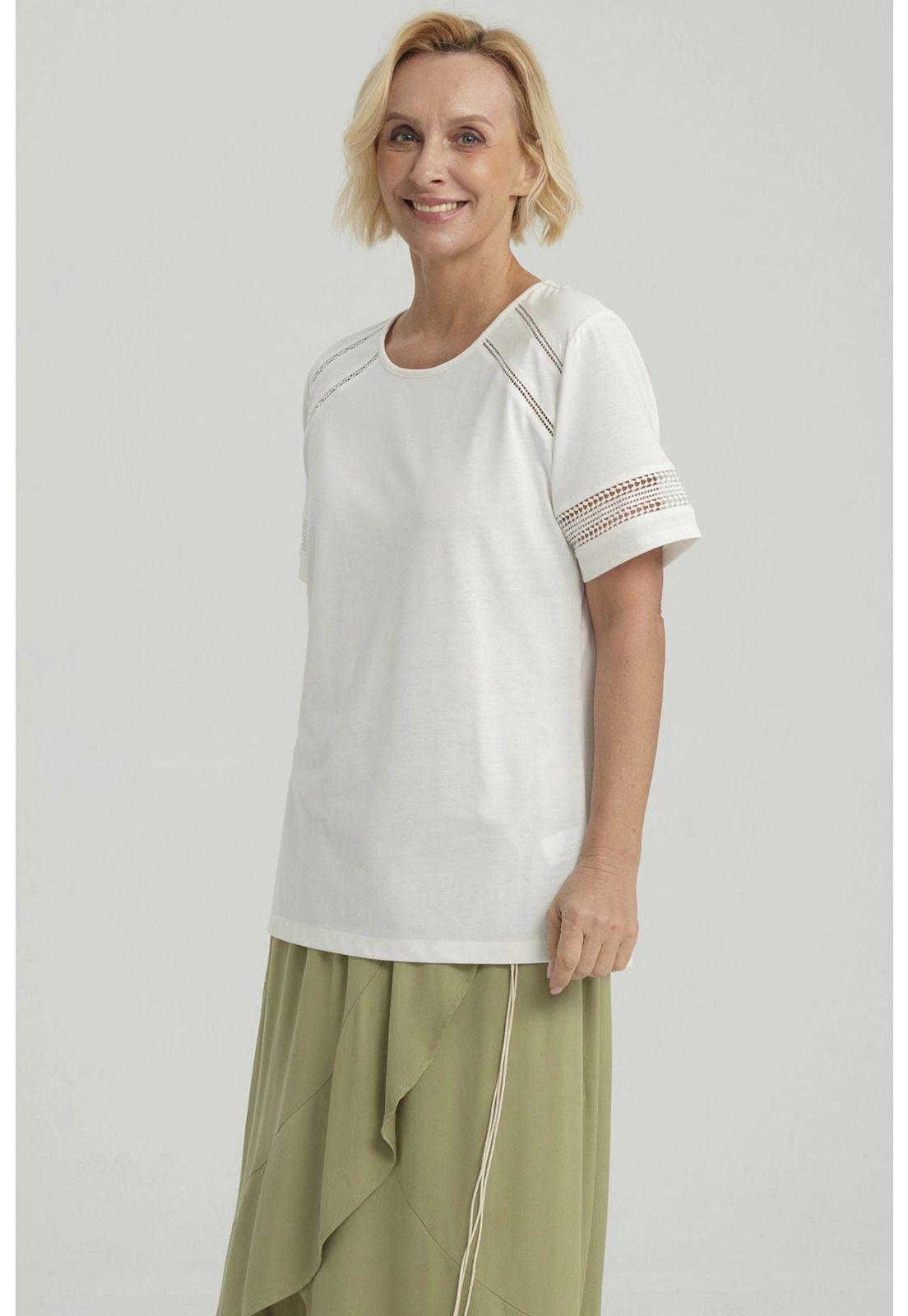 Polera Mujer Detalle Macramé Crudo - ll-3