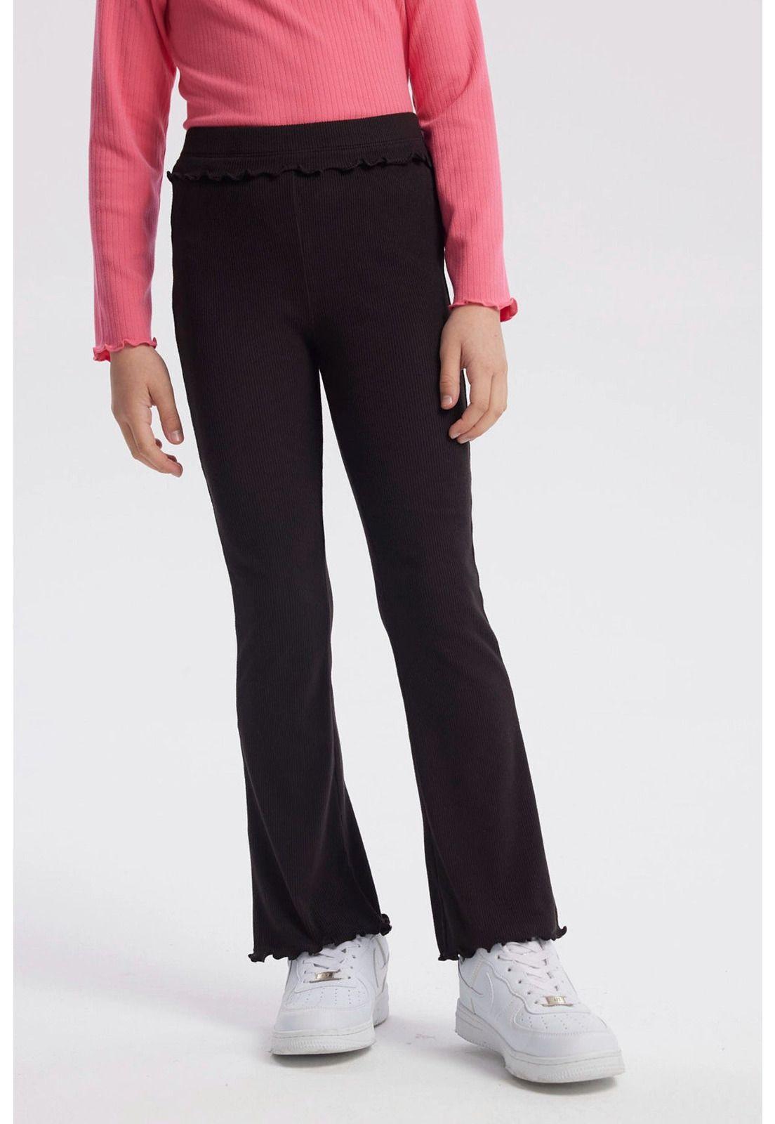 Calza Niña Flare Rib Negro-0