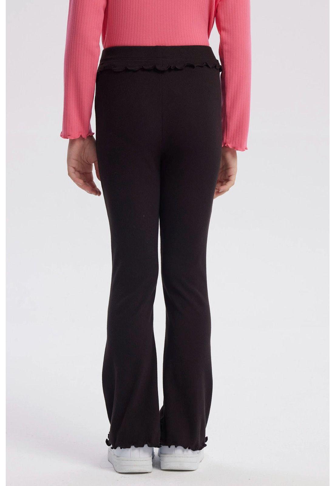 Calza Niña Flare Rib Negro-2