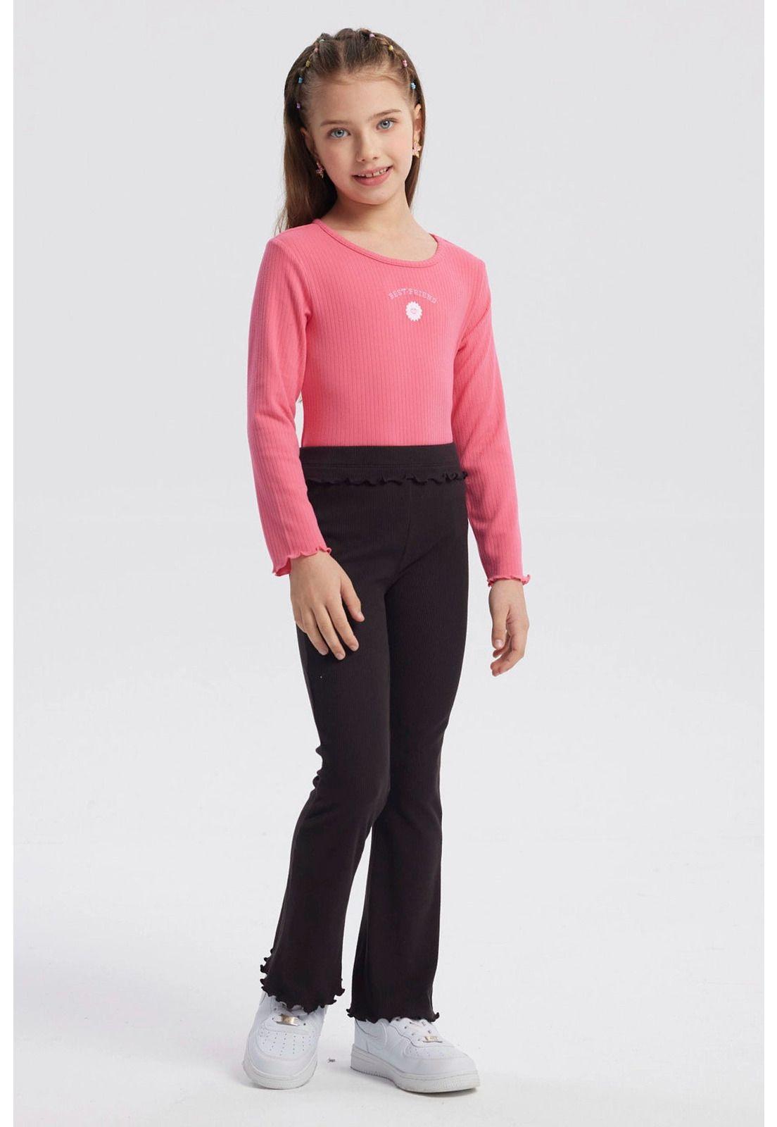 Calza Niña Flare Rib Negro-3