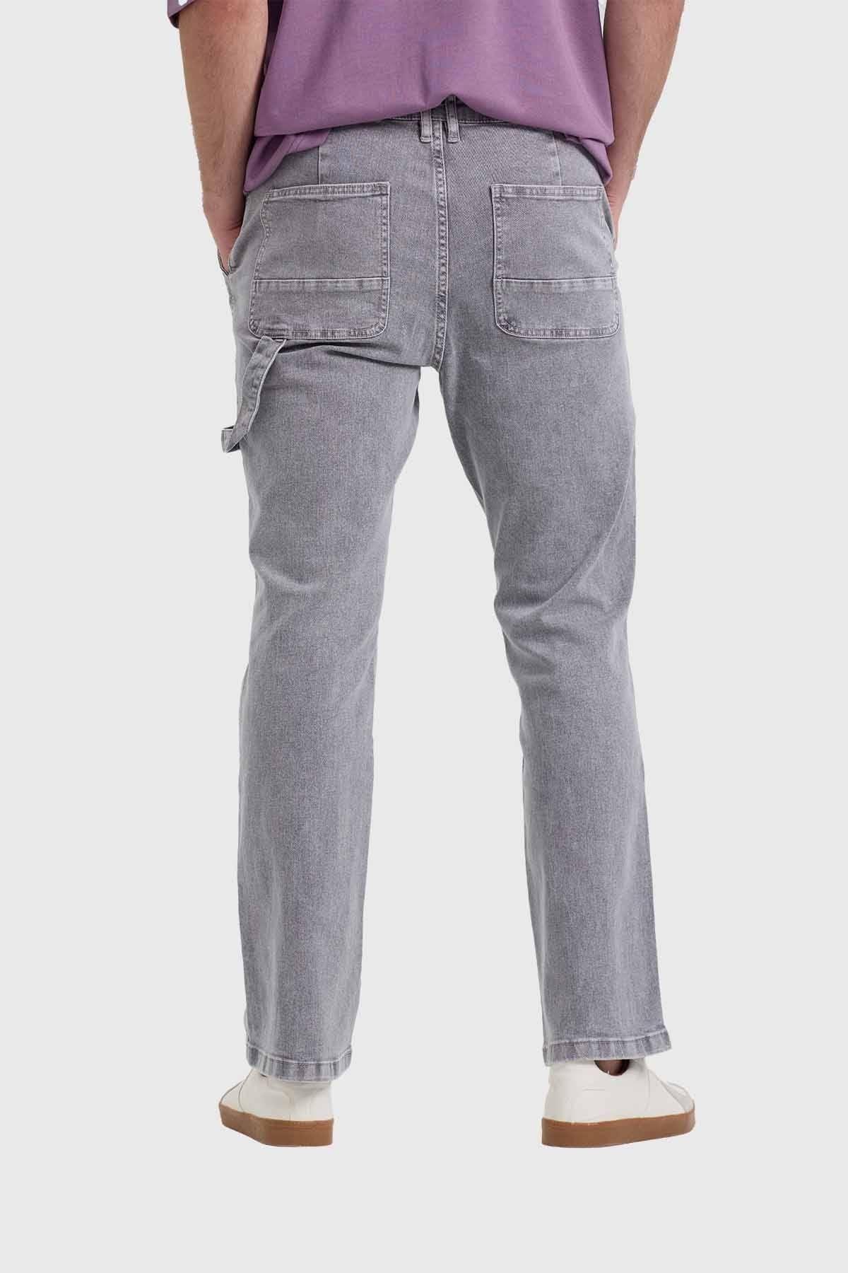 Jeans Hombre Costura Pierna Gris-2