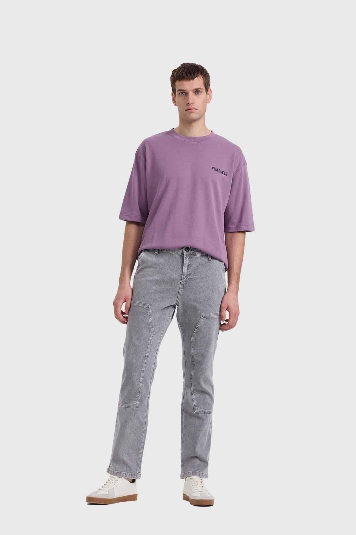 Jeans Hombre Costura Pierna Gris-3