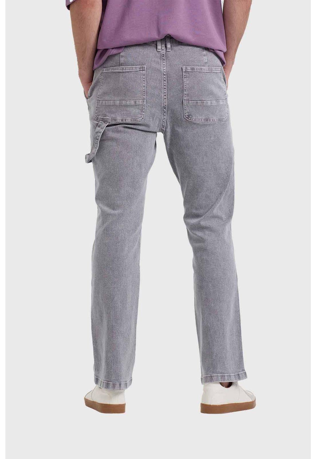 Jeans Hombre Costura Pierna Gris-2