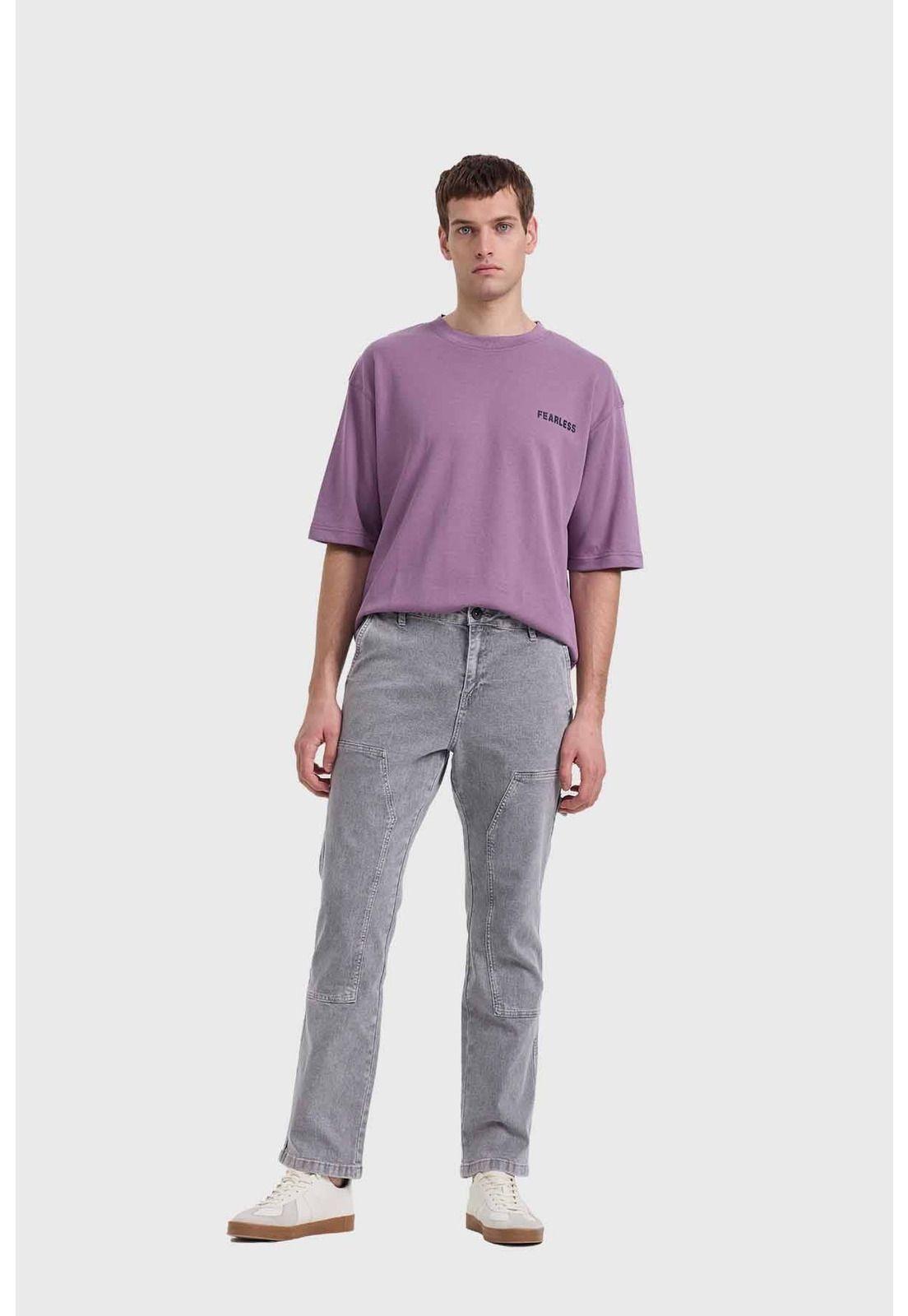 Jeans Hombre Costura Pierna Gris-3