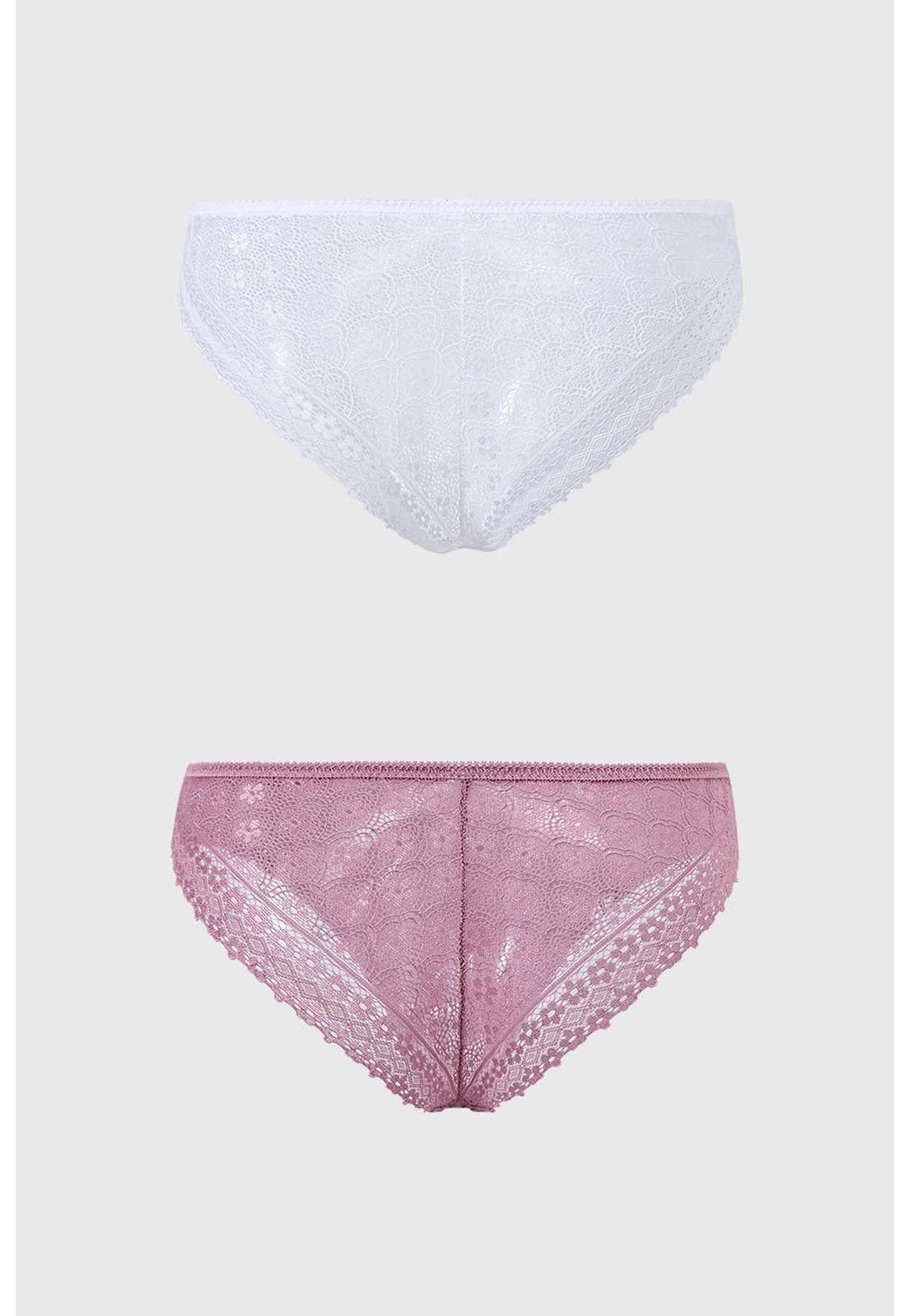 Calzón Mujer Bipack Encaje Rosa-1