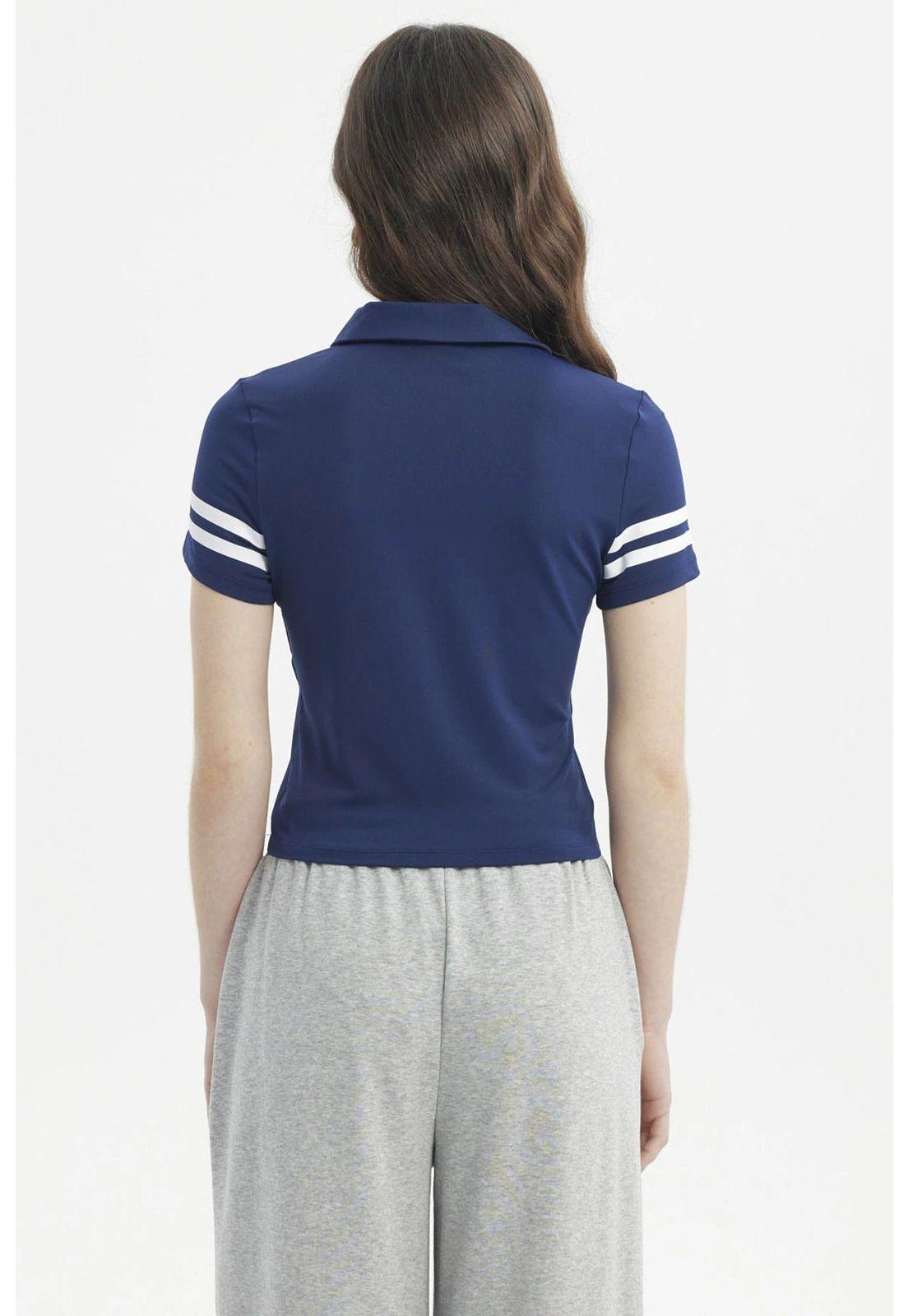 Polera Mujer Madia Pata Botón Azul-2