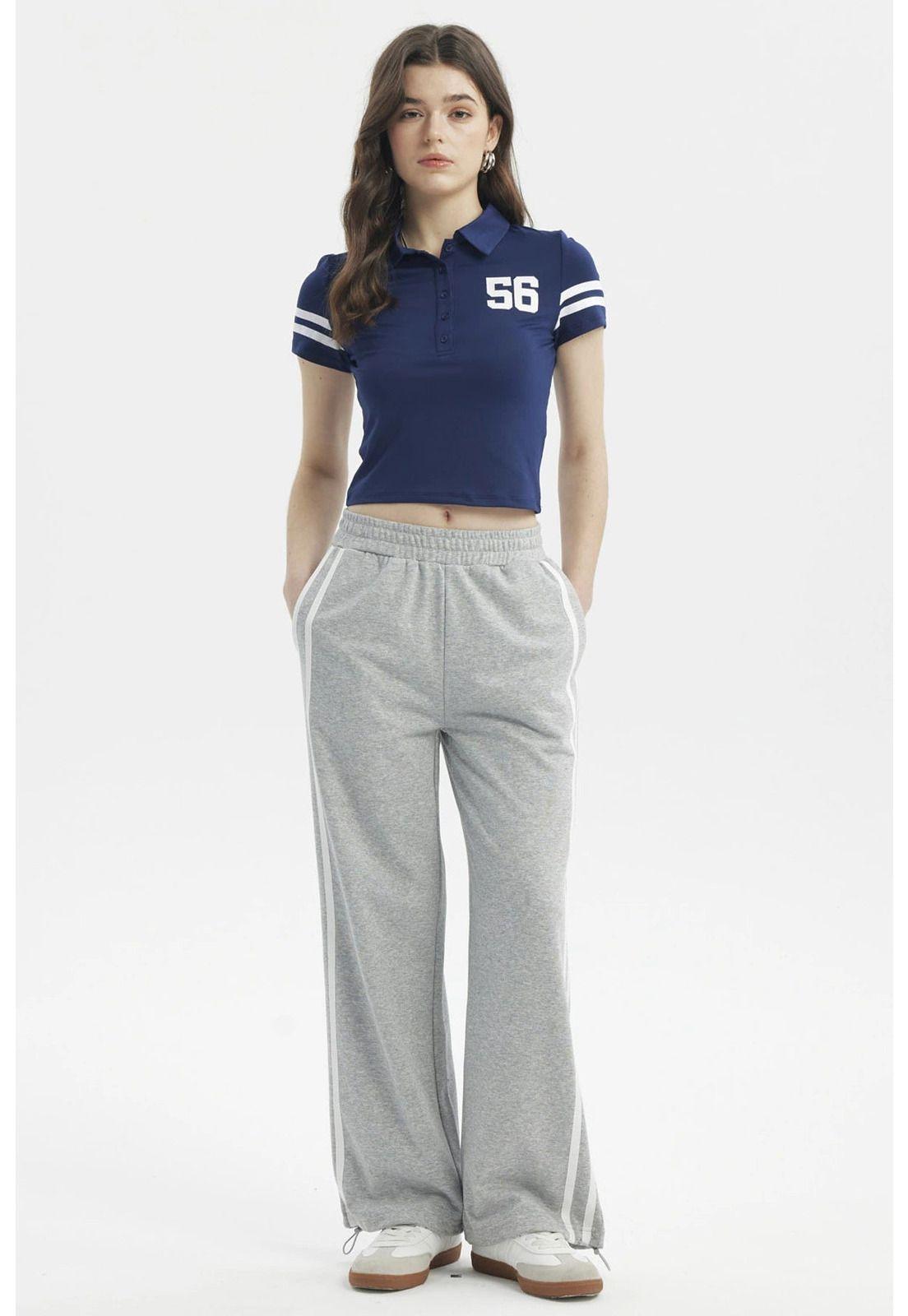 Polera Mujer Madia Pata Botón Azul-3