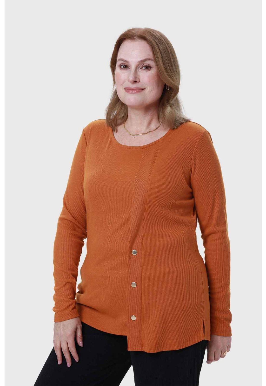 Polera Mujer Tejida Camel-0