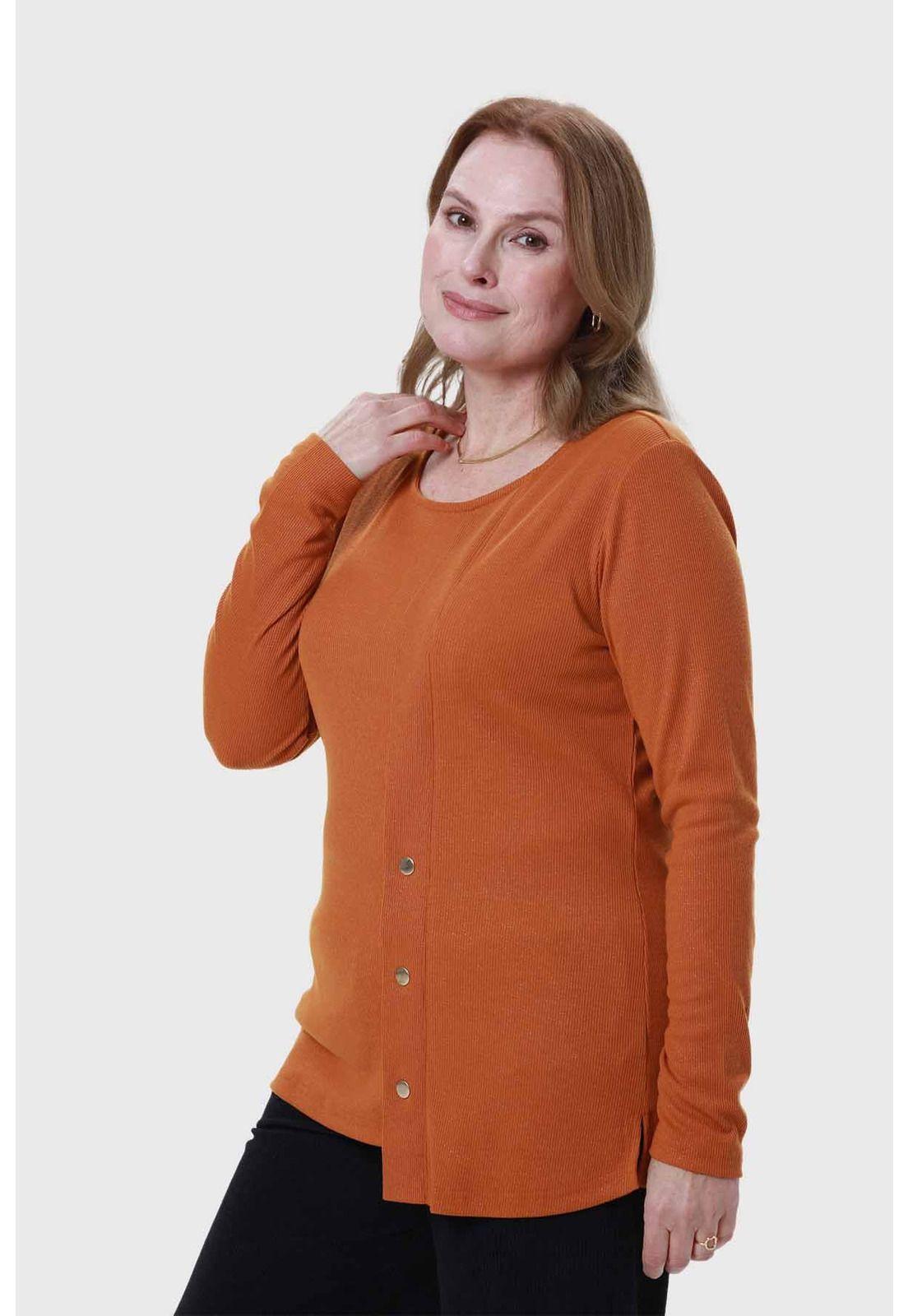 Polera Mujer Tejida Camel-1