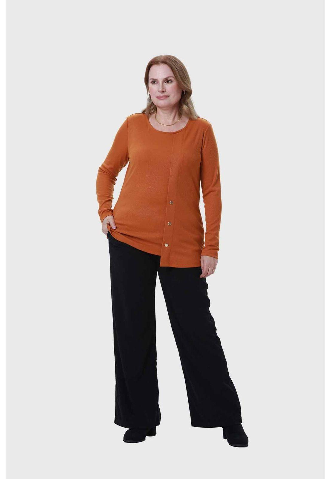 Polera Mujer Tejida Camel-3