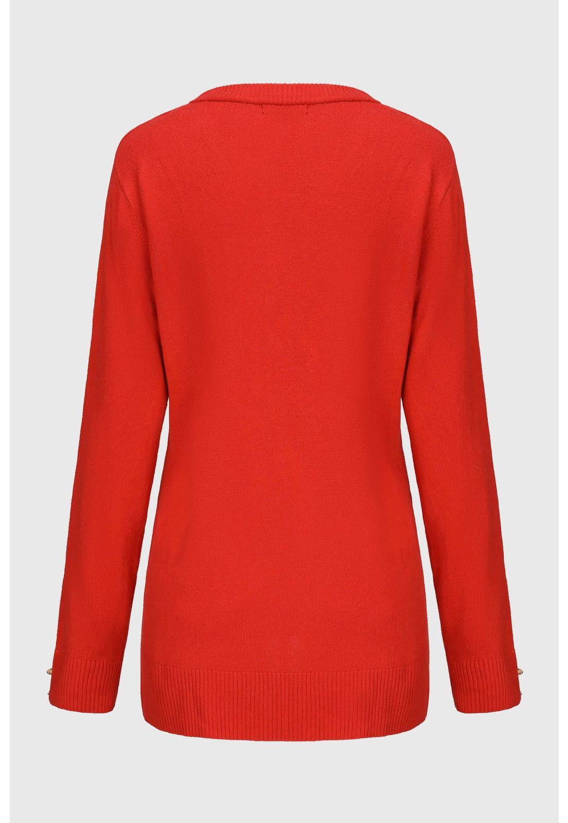 Sweater Mujer Cerrado Rojo-1