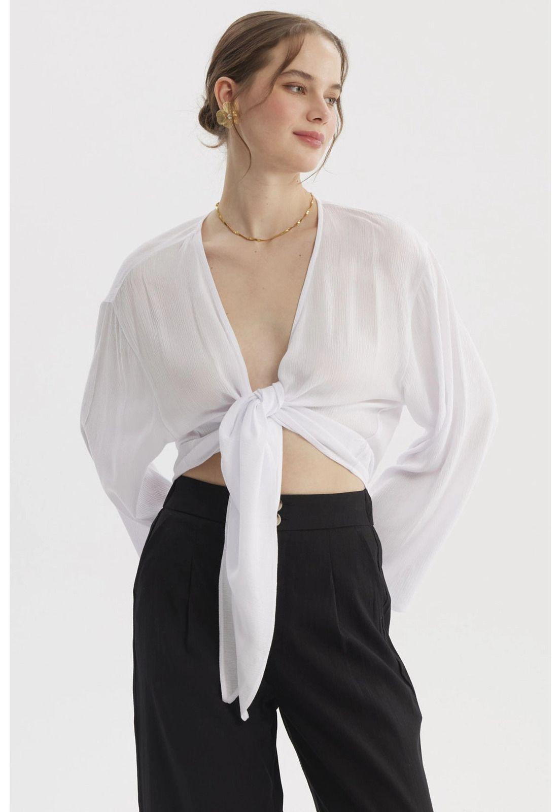 Blusa Mujer Slim Blanco-0