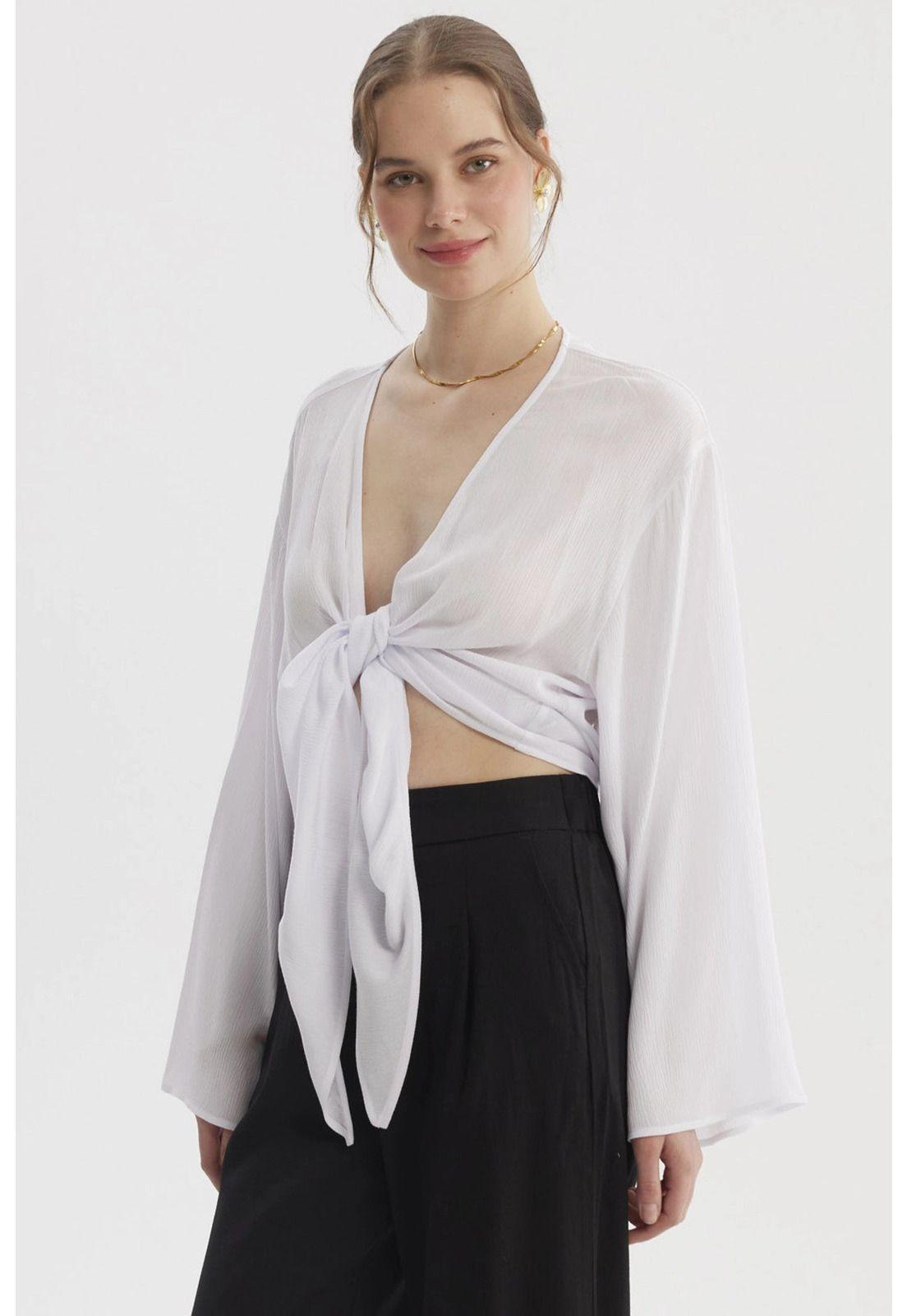Blusa Mujer Slim Blanco-1