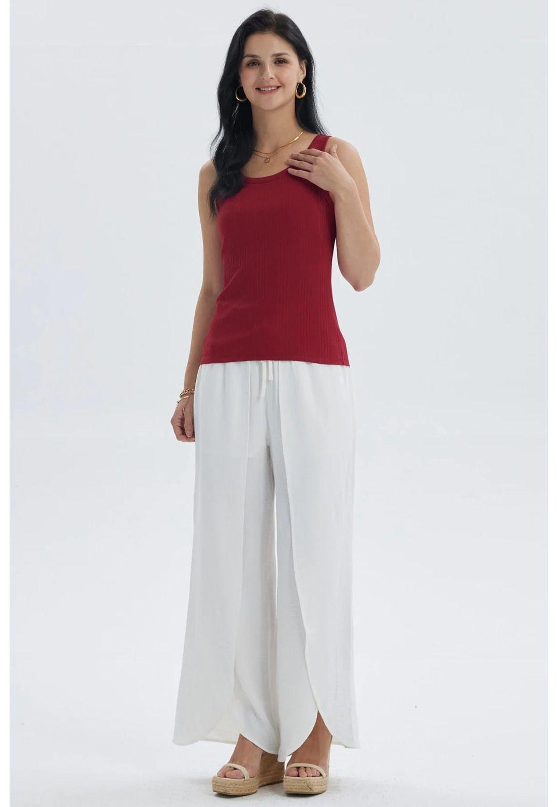 Polera Mujer Rib Lisa Rojo Oscuro-3
