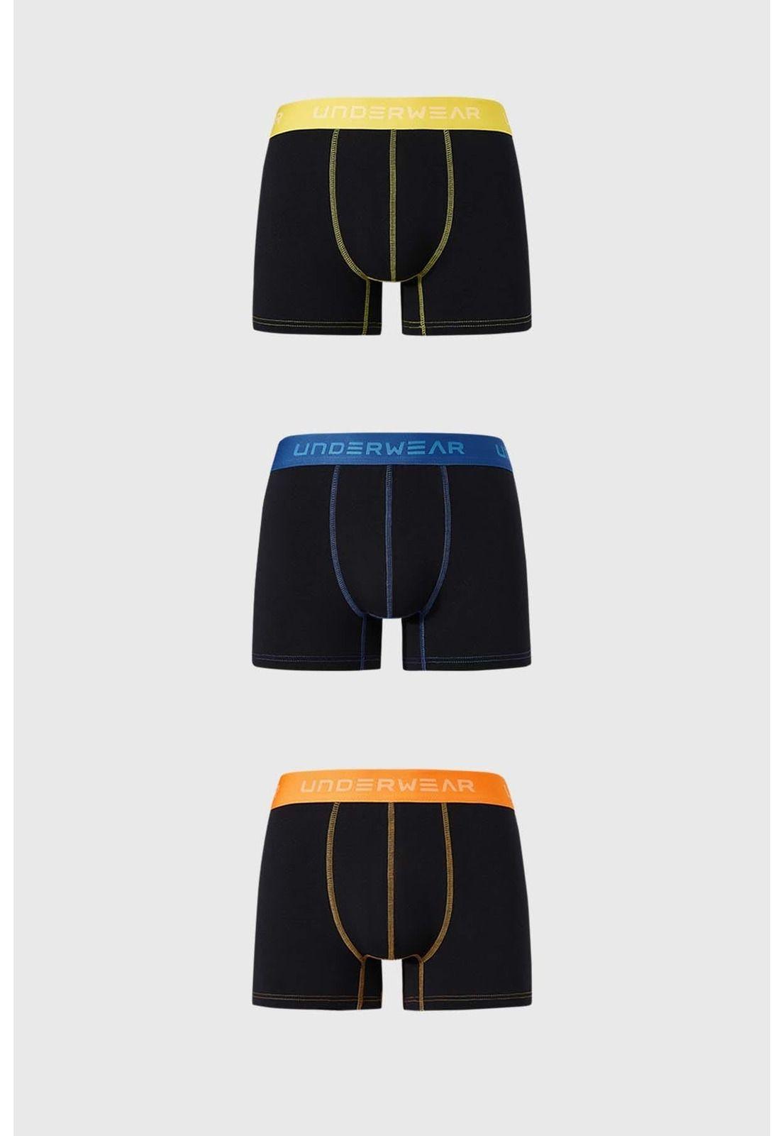 Bóxer Hombre Tripack Corto Negro-0