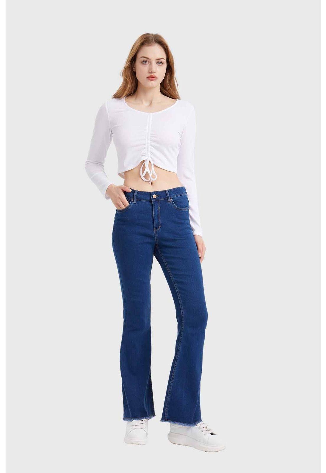 Jeans Mujer Flare Monse Azul - lll-3