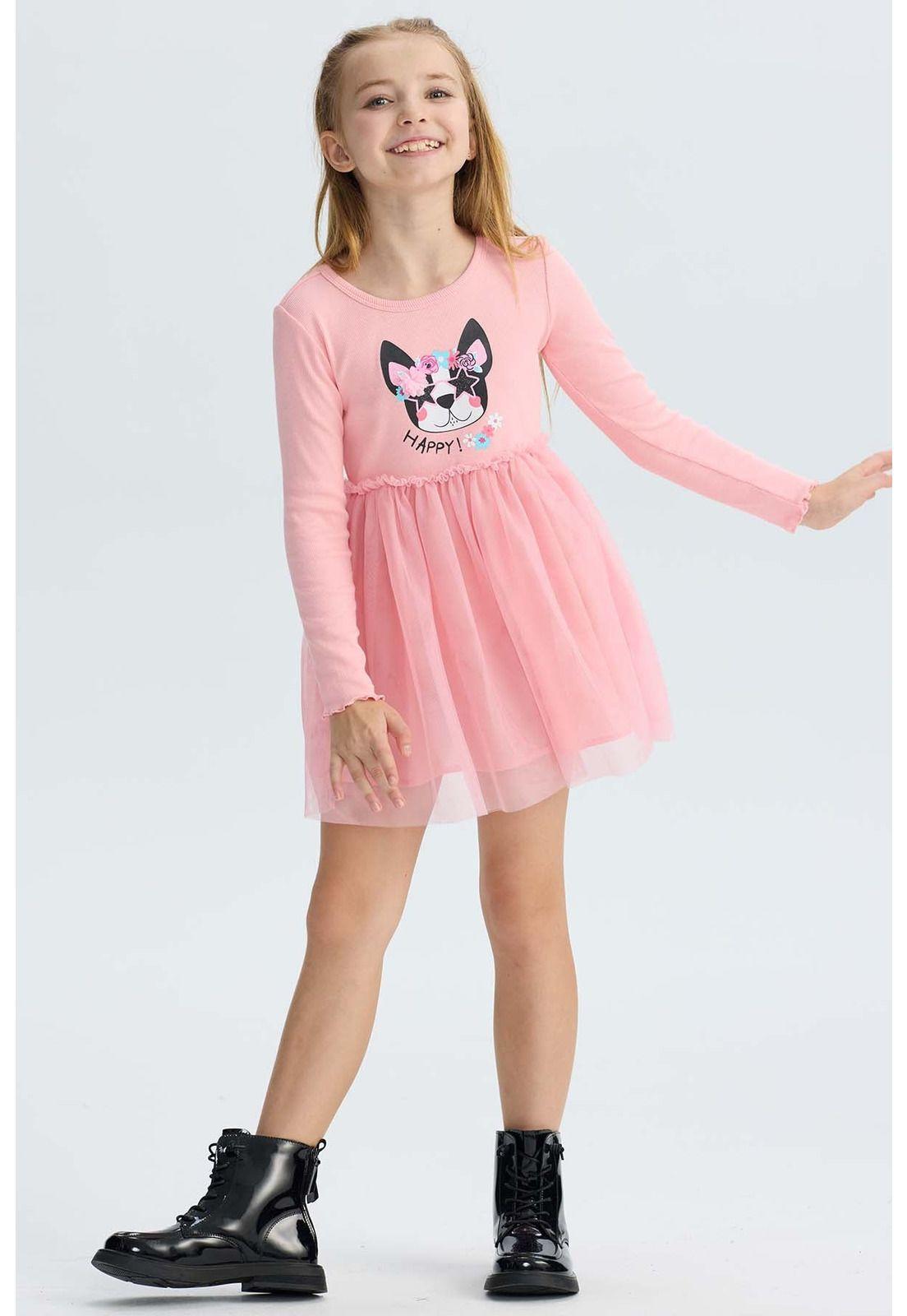 Vestido Niña Tutu Rosado-2