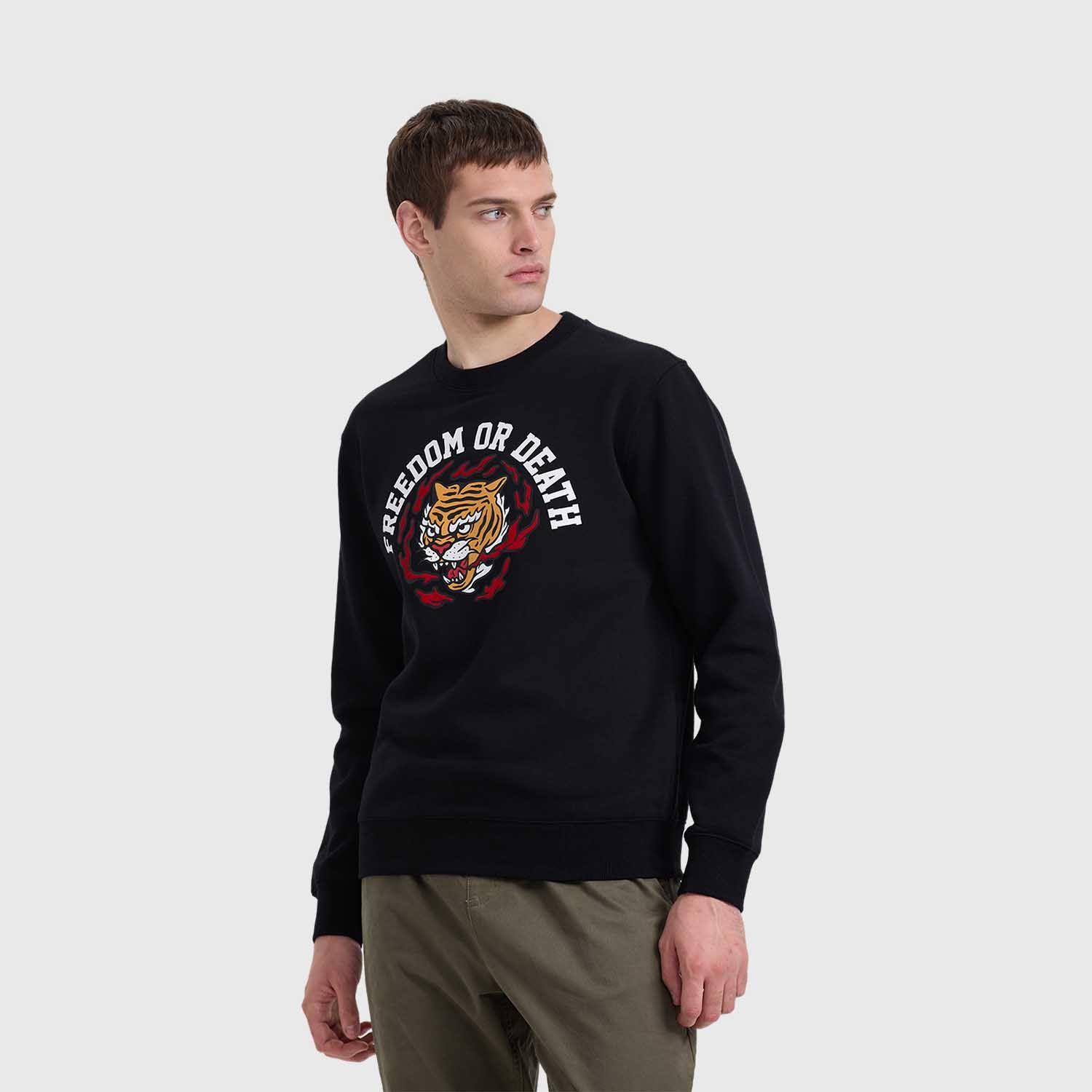 Polerón Hombre Print Negro I Fashion's Park-1