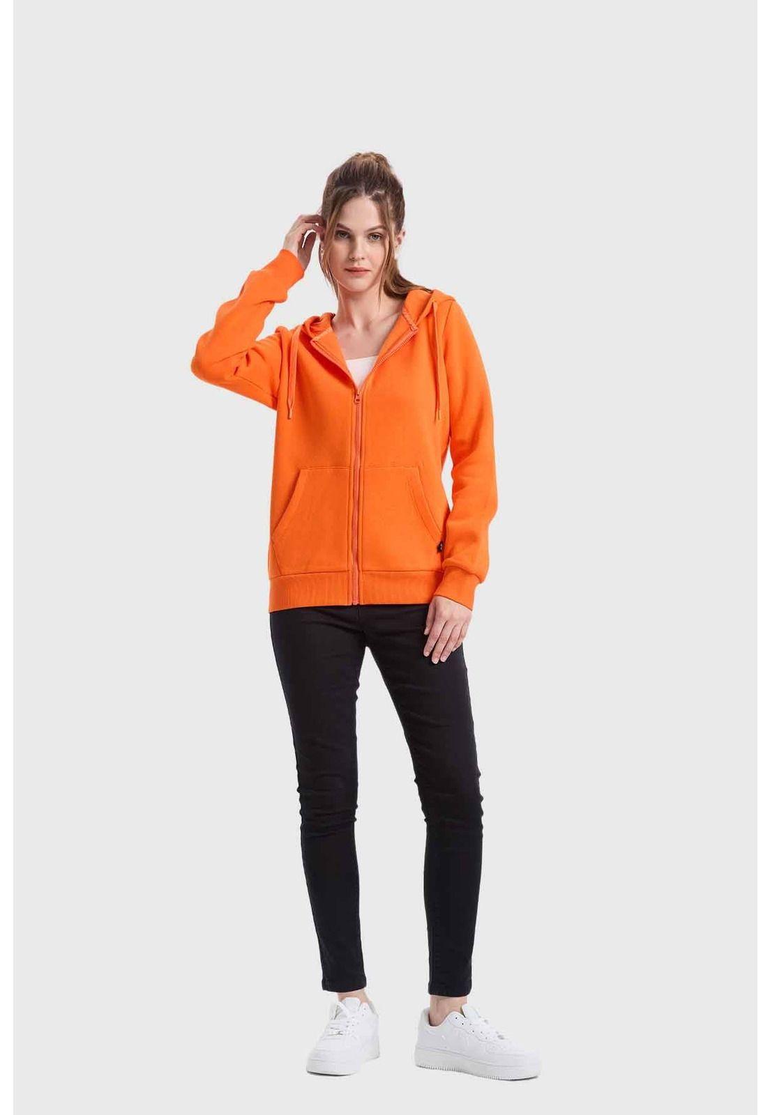 Polerón Mujer Hoodie Naranjo-3