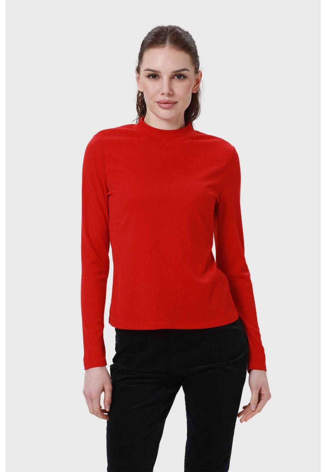 Polera Mujer Rib Rojo - V-0