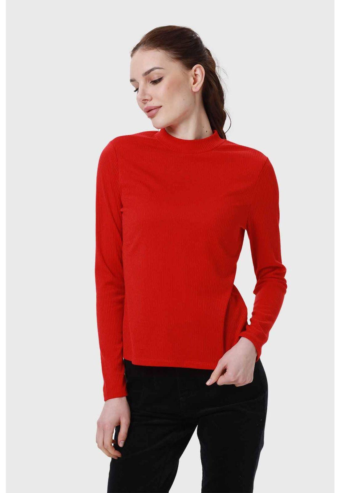 Polera Mujer Rib Rojo - V-1