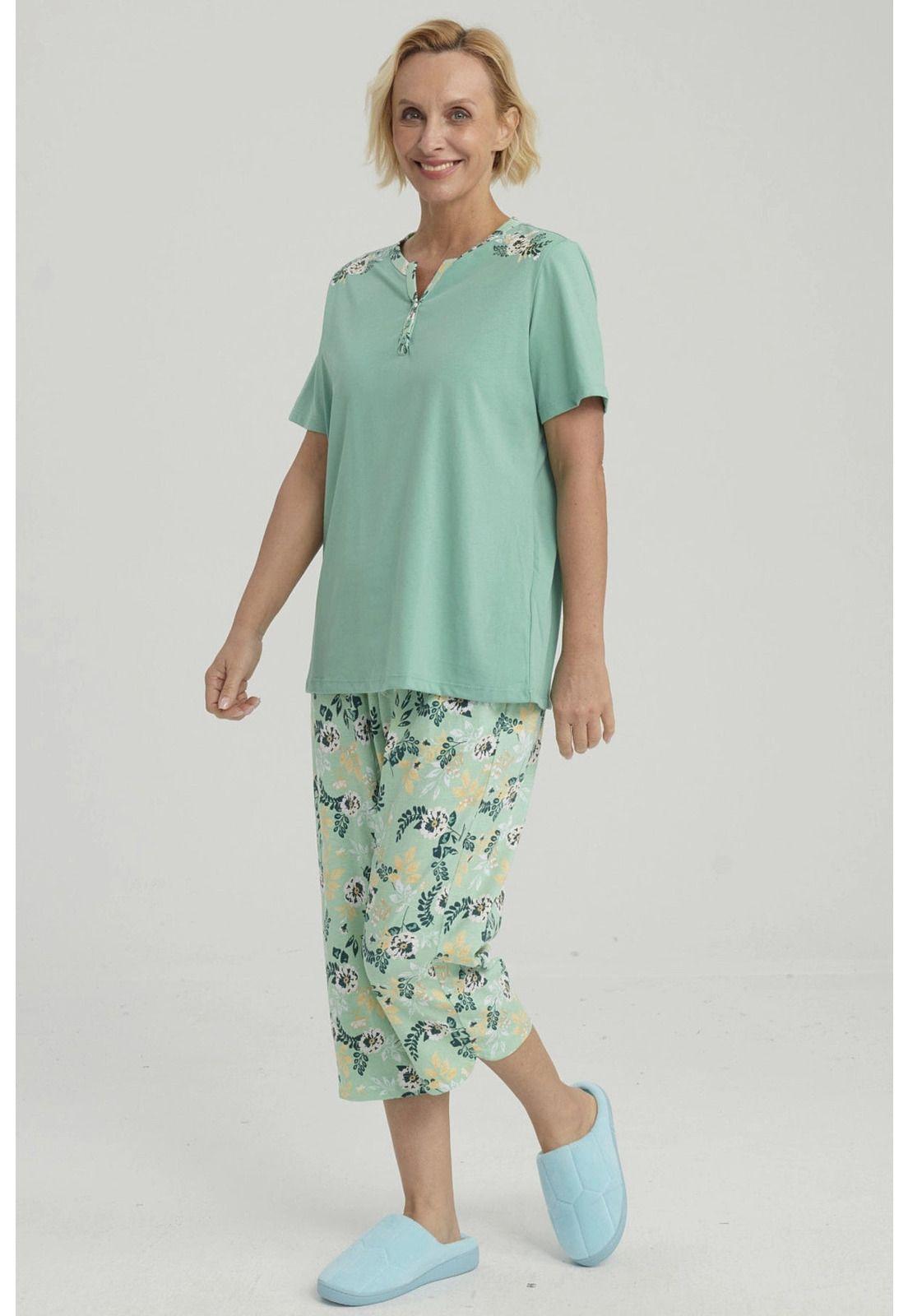 Pijama Mujer Full Print Verde-0