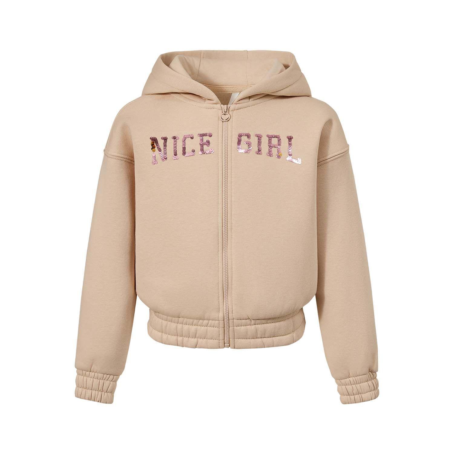 Polerón Niña Lentejuelas Beige-0