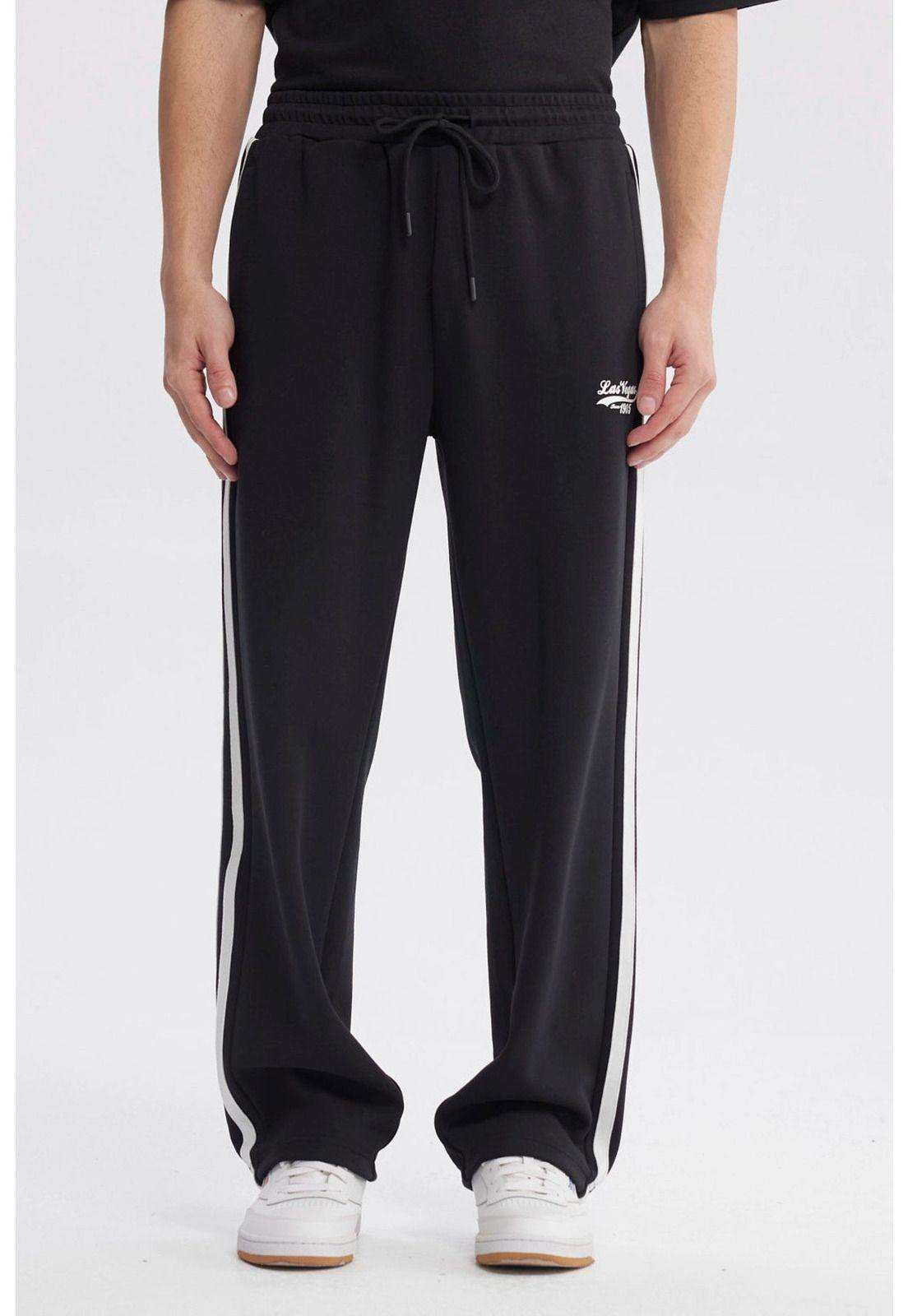 Pantalón Buzo Hombre Calce Recto Negro - lX-0