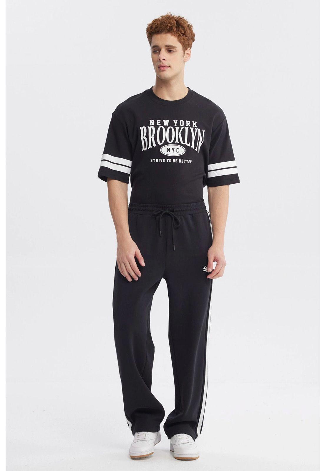 Pantalón Buzo Hombre Calce Recto Negro - lX-3