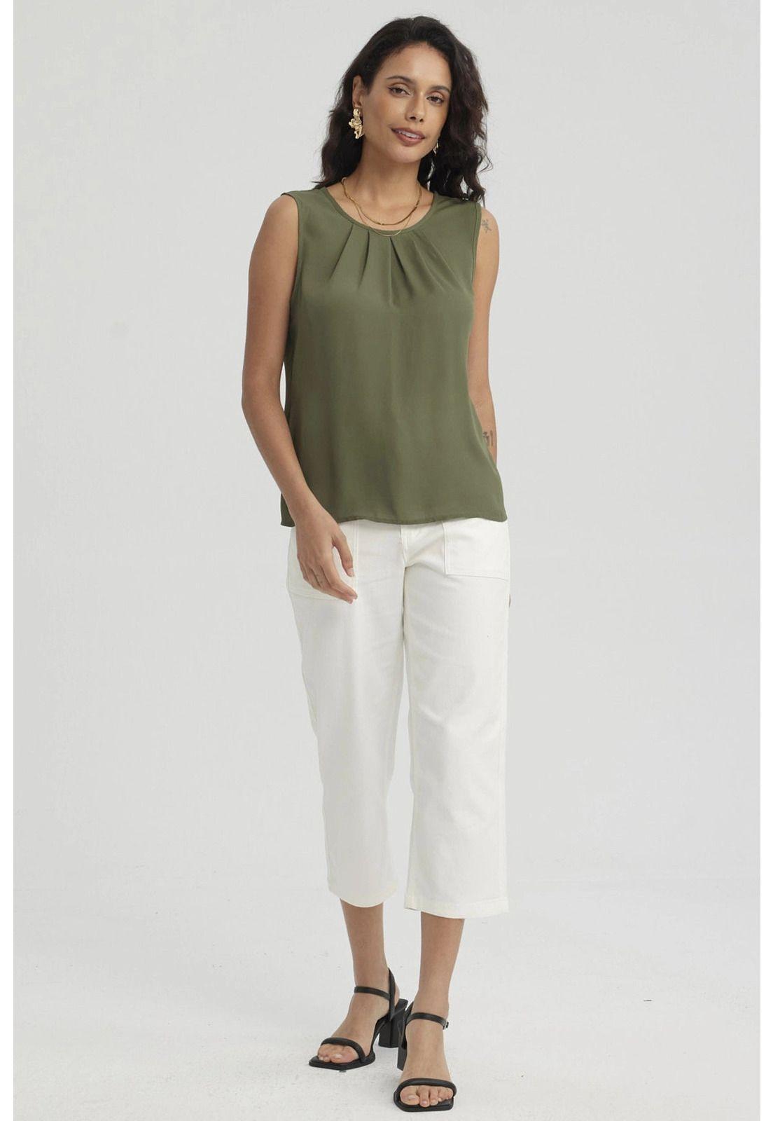 Blusa Mujer Lisa Pliegues Coral-1