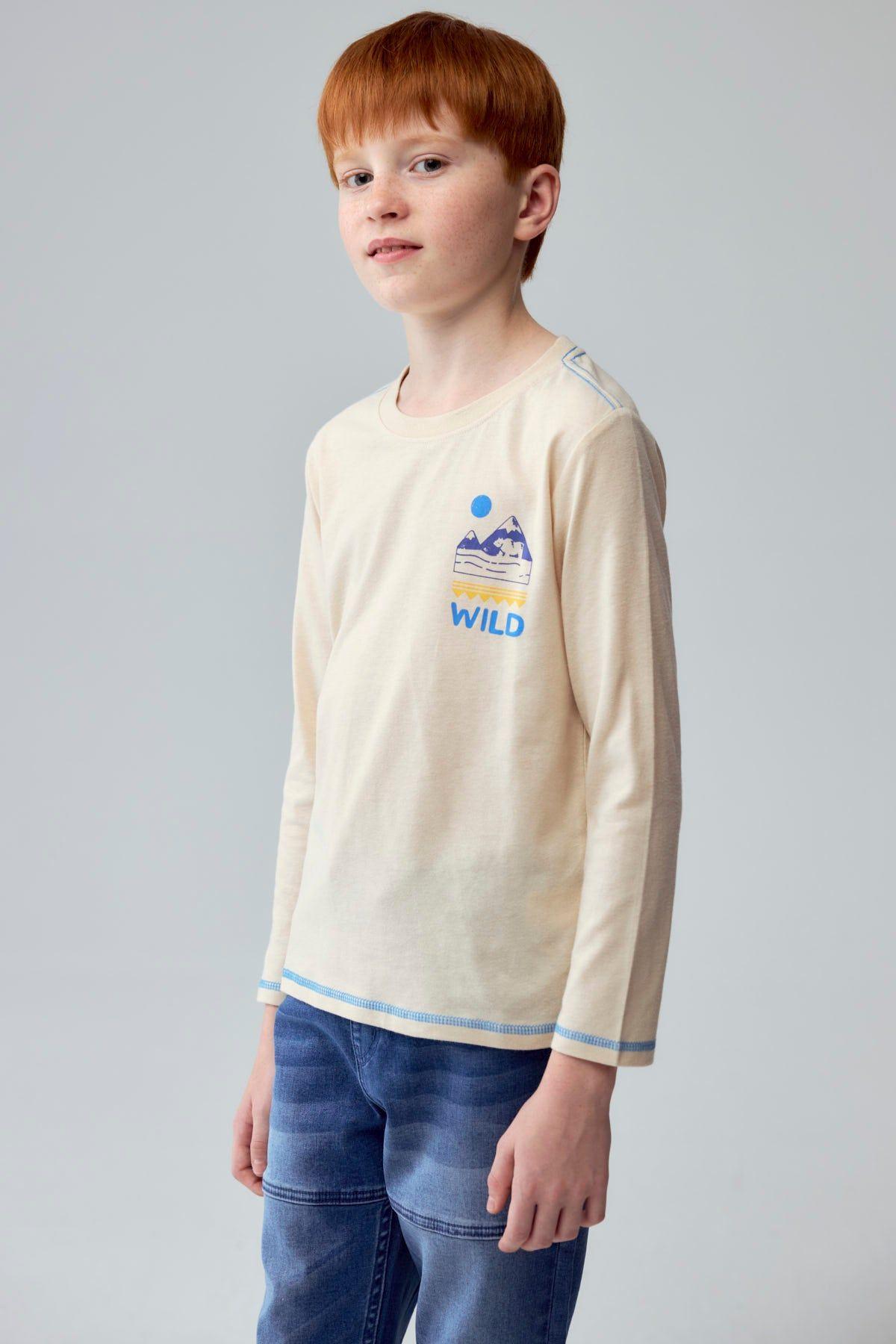 Polera Niño Print Posicional Crudo-2