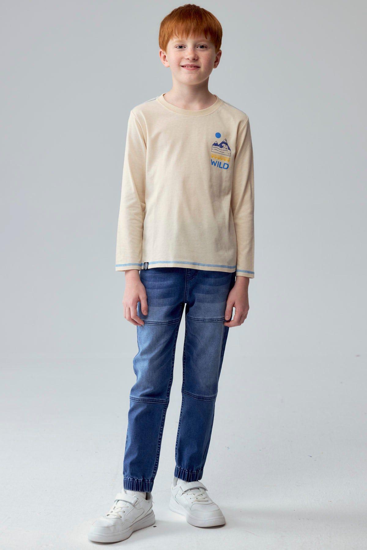 Polera Niño Print Posicional Crudo-3