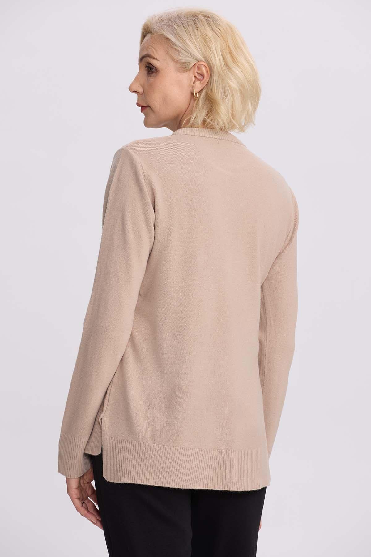 Sweater Mujer Cerrado Beige-2