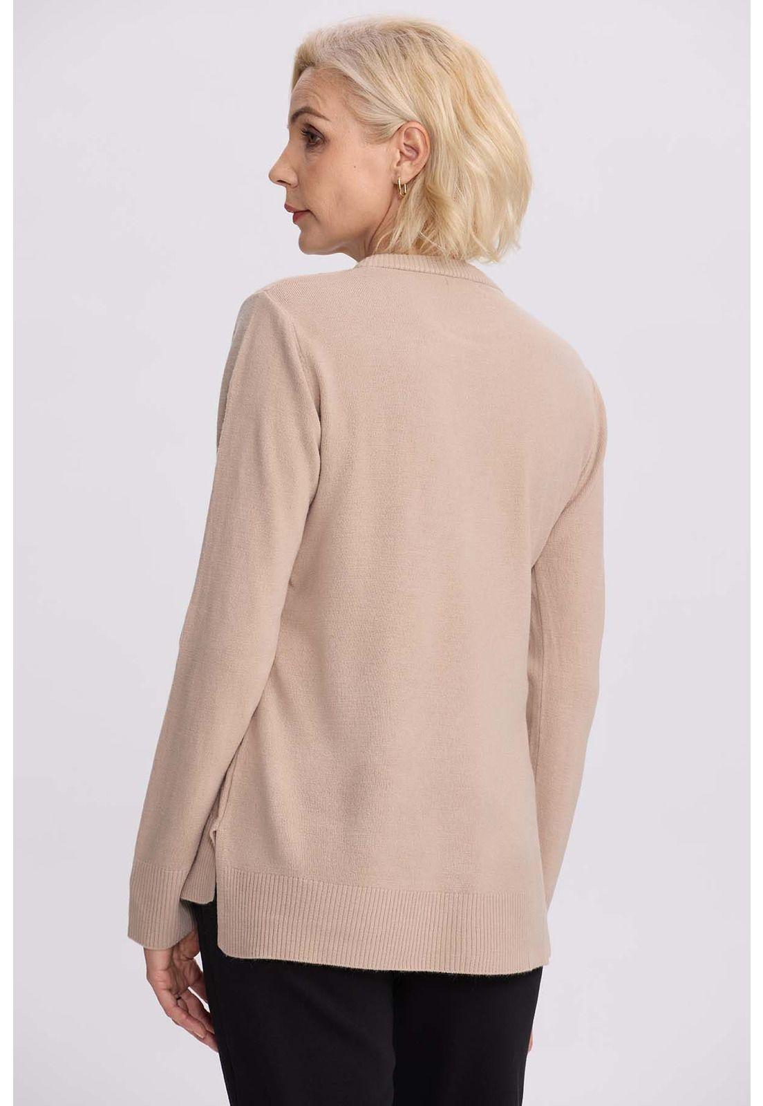 Sweater Mujer Cerrado Beige - ll-2