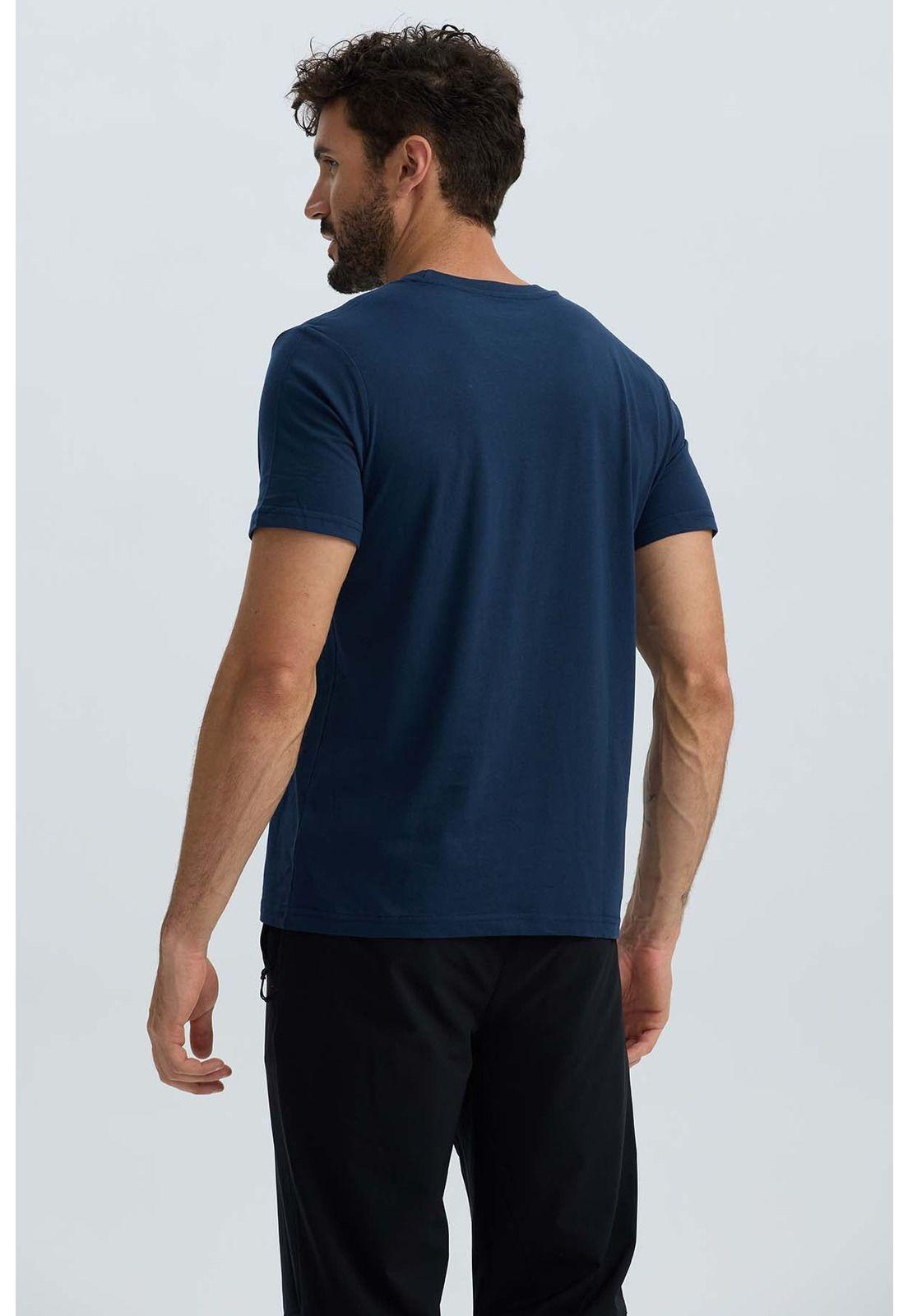 Polera Hombre Básica Con Bolsillo Azul Marino-2