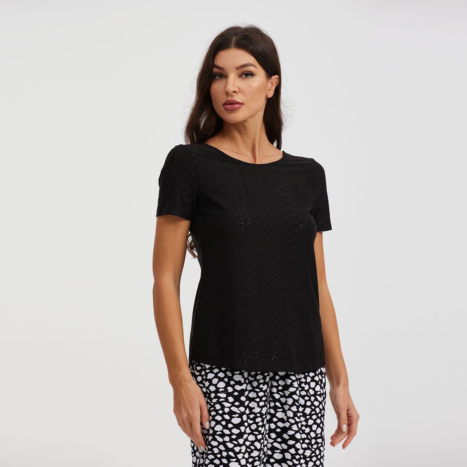Polera Mujer Macramé Negro-0
